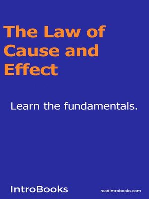 cover image of The Law of Cause and Effect